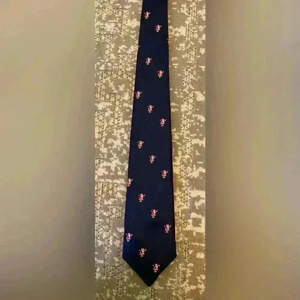 Christmas Santa Claus Del Cino tie color Navy